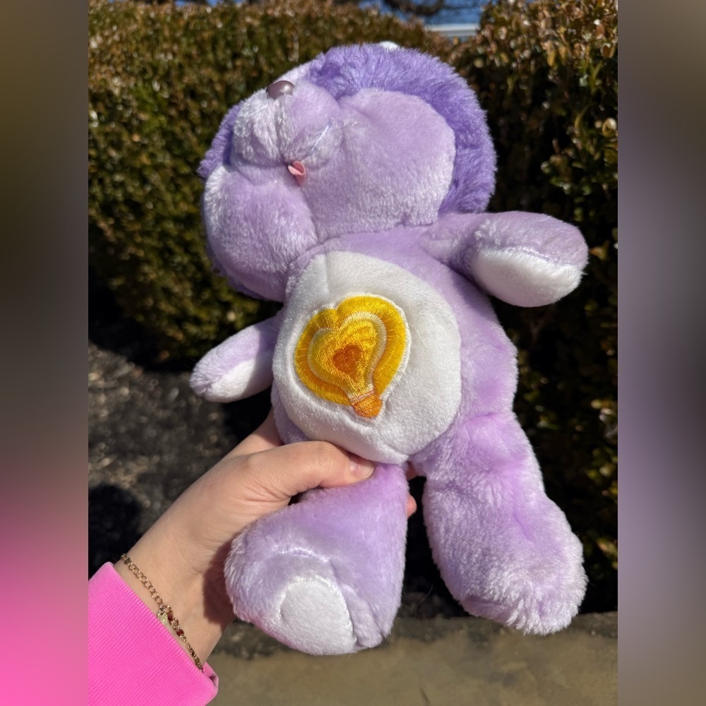Vintage Care Bear Cousin 13” 1984 Bright Heart Raccoon Plush Purple - Picture 3 of 6
